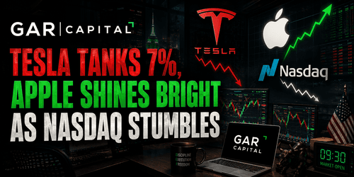 Tesla Tanks 7%, Apple Shines Bright as Nasdaq Stumbles